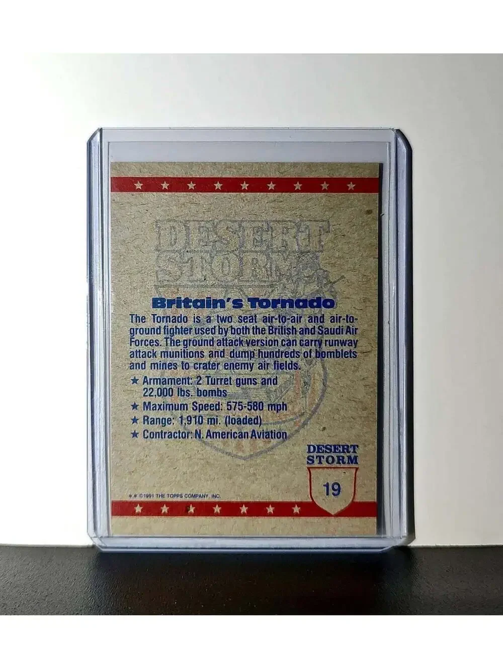 Britain’s Tornado 1991 Topps Desert Storm #19 Card - Picture 2 of 10